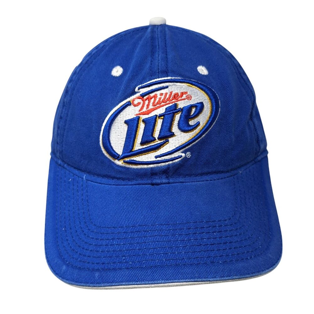 Miller Lite Slideback Hat Blue One Size Adjustable Embroidered 6 Panel